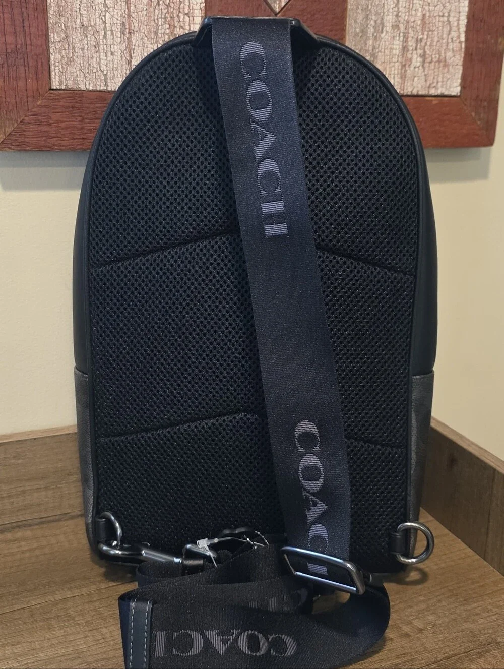 Coach Black and Gray Camo Men's Leather Backpack